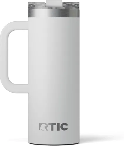 Miniatura 12 de RTIC - Taza de viaje para viajes de 16oz con tapa y asa, forrada en cerámica, aislada, de acero inoxidable, metálica, de doble pared con aislamiento