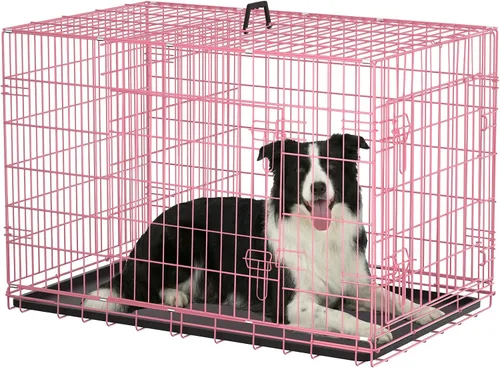 Miniatura 17 de Jaula negra para perros de 24 pulgadas, grande, XXL, plegable para perros grandes, jaulas de alambre de metal, jaula de segregación de animales
