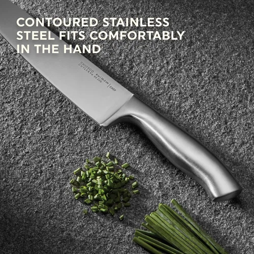 Miniatura 5 de Chicago Cutlery Insignia - Juego de cuchillos de cocina (13 piezas) con bloque de madera, asas contorneadas y tijeras de acero inoxidable afilado