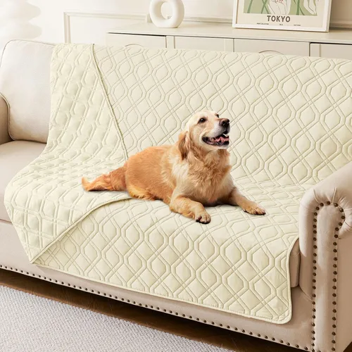 Miniatura 62 de hyha Manta impermeable para perros, manta reversible para cama de mascotas, funda suave para sofá/sillón lavable para perros, fundas impermeables