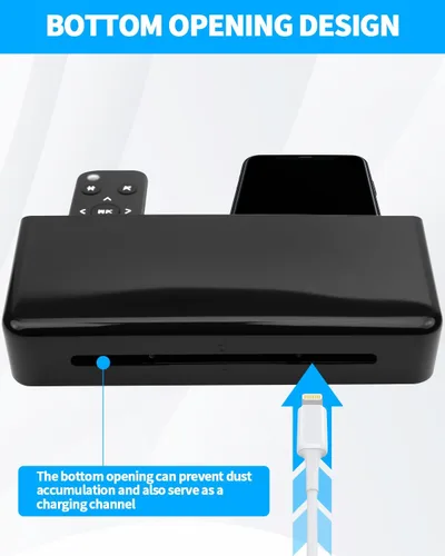 Miniatura 6 de Soporte de Control Remoto Ajustable de 3 Ranuras con Montaje en Pared, Organizador Adhesivo para Control de TV con Fondo Hueco para Carga, Soporte