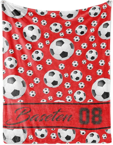 Manta de fútbol personalizada con nombre y número, manta con nombre personalizado, manta suave para deportes de fútbol americano, manta de cama