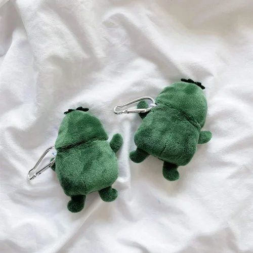 Miniatura 3 de Funda peluda SGVAHY para AirPods 1 y 2, diseño divertido de dibujos animados en 3D, diseño de aguacate verde suave y cálido, funda esponjosa
