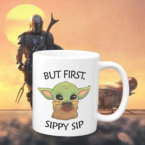 Miniatura 2 de Taza de café Baby Yoda – Taza de café de la serie Mando TV Taza de café de cerámica blanca de 11 oz Jedi, la fuerza, regalos de sable de luz