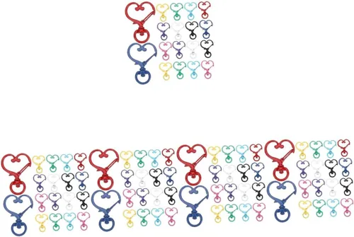 Miniatura 6 de 100 llaveros de corazón de durazno para manualidades, llavero de amor, llavero, clip, llavero a granel, clip de resorte, broche de presión