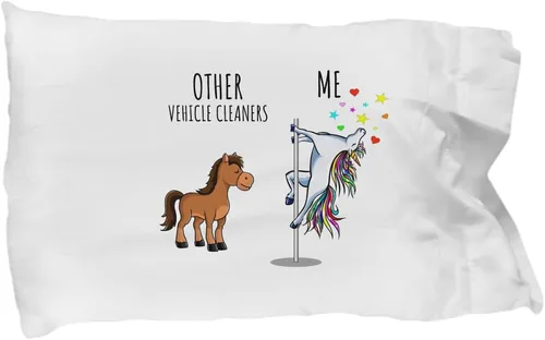 Unicorn Vehicle Cleaner Pillowcase Other Me Funny Gift for Coworker Women Her Cute Office Birthday Present Magical Joke Quote Gag Pillow Cover Case