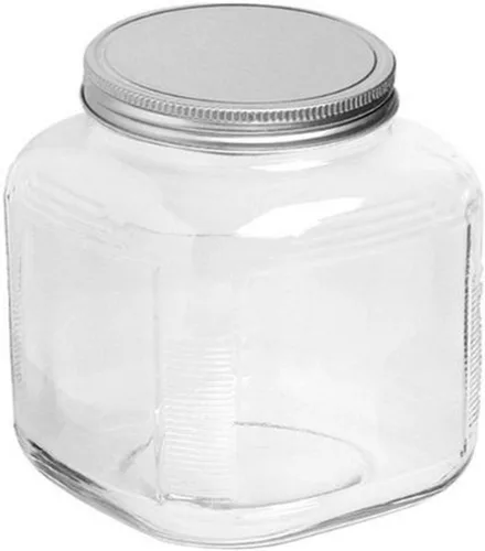 Anchor Hocking - Frasco para galletas de 1 galón con tapa, aluminio cepillado, juego de 4 unidades
