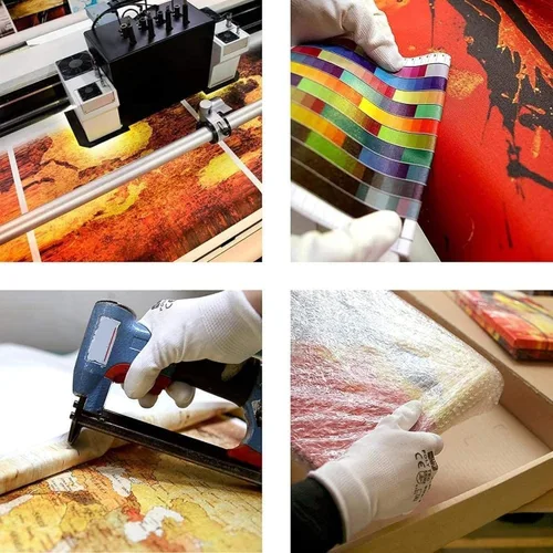 Miniatura 3 de Impresiones de pintura, 5 piezas, arte de pared, bandera de Colombia y Estados Unidos, impresión artística para dormitorio, sala de estar