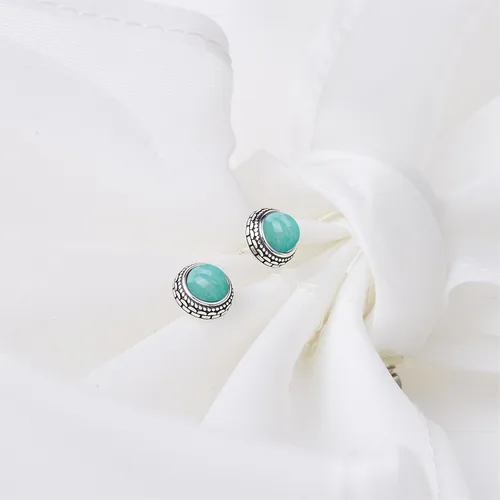 Miniatura 38 de Aretes de plata de ley con piedra natal de cristal real, joyería para mujer, moda occidental 925, envejecida, bohemia, hecha a mano, el mejor regalo