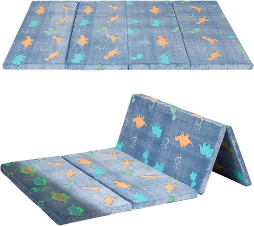 Miniatura 14 de MeMoreCool Colchón de Piso para Niños, Tapete de Juego Tapete Muscular Grande 6x4 Pies, Colchón Futon de Espuma Engrosada para Sala de Juegos, Gris