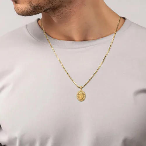 Miniatura 8 de IceCarats Collar con colgante ovalado de oro amarillo de 14 quilates con dije de medalla de Nuestra Señora de los Milagros de la Virgen María