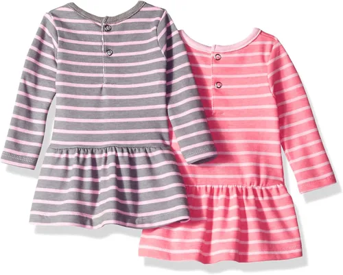 Miniatura 2 de Hanes Baby-Girls Ultimate Baby Flexy Dress Set - 2 vestidos de manga larga con 2 leggings