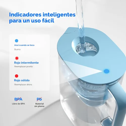 Miniatura 7 de Waterdrop - Jarra con filtro de agua para 10 tazas, incluye 1 filtro Azur
