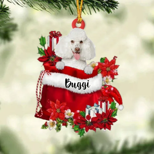 Miniatura 93 de Perro Akita Inu personalizado en bolsa de regalo, adorno de Navidad, nombre personalizado, regalo para amantes de los perros, familia, Navidad