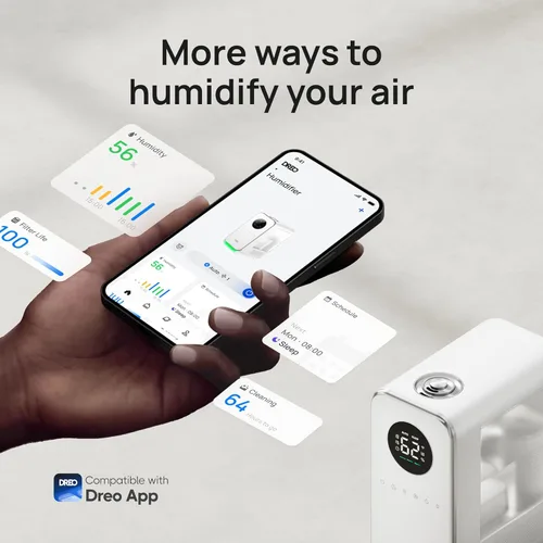 Miniatura 6 de Dreo Humidificadores para recámara, humidificador inteligente de niebla fría de relleno superior y silencioso para habitación grande, tiempo