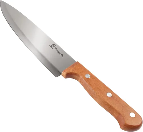 Miniatura 18 de BambooMN Cuchilla china - 8.5" hoja lisa mango plateado - 1 cuchillo Cuchilla lisa mango plateado