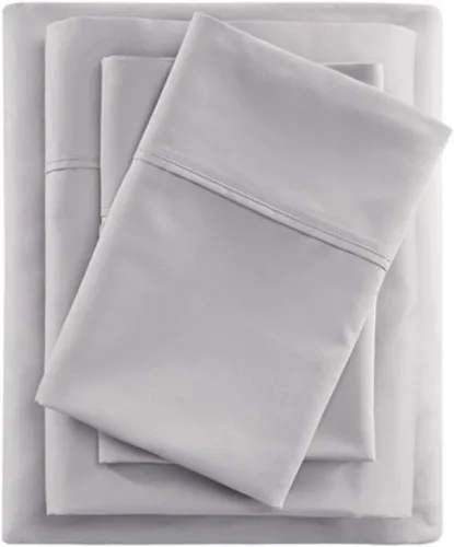 Beautyrest BR - Juego de sábanas de mezcla de algodón refrescante de 600 hilos con bolsillo profundo de 16 pulgadas, para todas las estaciones, Gris