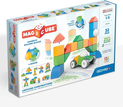 Miniatura 17 de Geomag Magicube Bloques magnéticos para niños de 1 a 5 años Juegos de juguetes de construcción STEM hechos en Suiza Múltiples (MAGICUBE_9PCS)