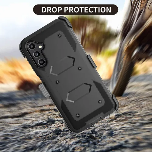 Miniatura 2 de Funda para Galaxy A14 5G, para Samsung A14 5G, protector de pantalla integrado con soporte para cinturón, funda de cuerpo completo, grado militar