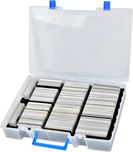 Miniatura 8 de ALKOO 2200+ Caja grande de almacenamiento para cartas de intercambio para niños contra la madurez, organizador de barajas C.A.H MTG para cartas