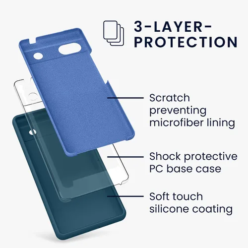 Miniatura 166 de kwmobile Funda Compatible con Google Pixel 6 Pro - Funda de teléfono de silicona TPU con acabado suave - Azul Arrecife