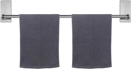 Miniatura 25 de NearMoon toallero de barra autoadhesivo de acero inoxidable para baño, soporte para colgar toallas en la pared, estilo contemporáneo, sin Níquel