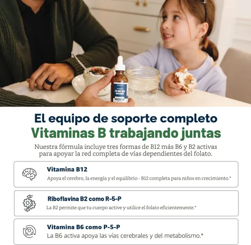 Miniatura 6 de Organic FolinicActive Kids - Ácido folínico + coactores B12, B6 y B2 - Soporte de metilación suave para el estado de ánimo, energía y cognición