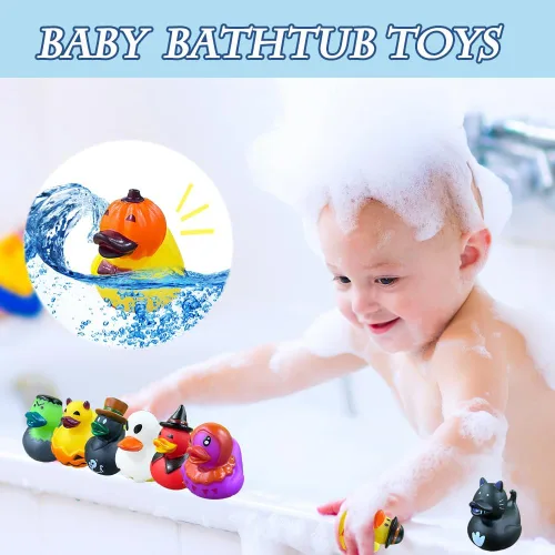 Miniatura 4 de 30 patos de goma de Halloween, juguetes de baño surtidos (2 pulgadas) para niños, bolsas de truco o trato, patos de goma para Jeep Ducking, bolsas