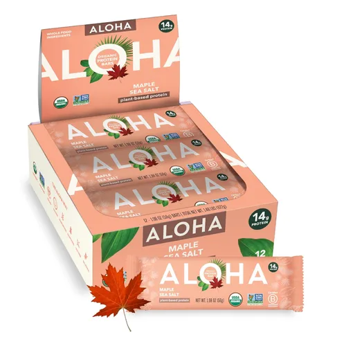Miniatura 21 de ALOHA Barras de proteínas orgánicas a base de plantas, almendras y chocolate de coco, 12 unidades, barras de 1.98 onzas, veganas, bajas en azúcar