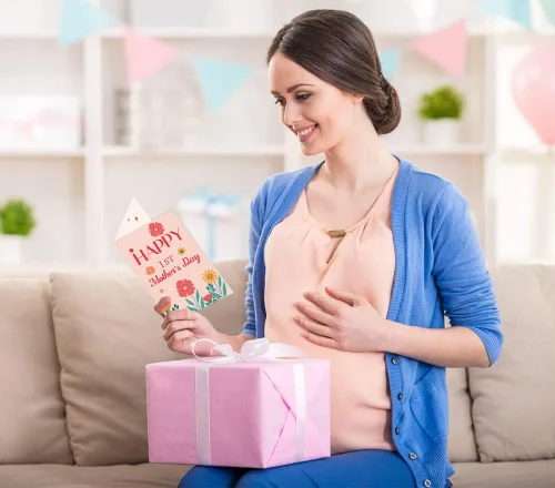 Miniatura 2 de WaaHome Tarjeta de feliz primer día de la madre para la nueva mamá, tarjeta de regalo del día de la madre de flores para primera vez, esperando