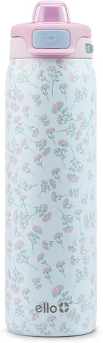 Miniatura 35 de Ello Pop & Fill Insulated Stainless Steel Water Bottle with Quick Fill Lid, Leakproof Locking, Sip or Chug Spout, BPA-Free, Double Wall Vacuum Negro