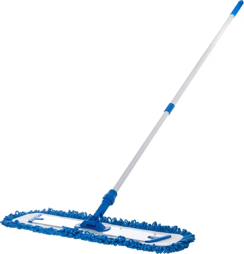 Miniatura 3 de FLO-PAC - Almohadilla para trapeador seco, flecos en bucle con centro de microfibra para limpieza de suelos y paredes, 18 pulgadas, azul