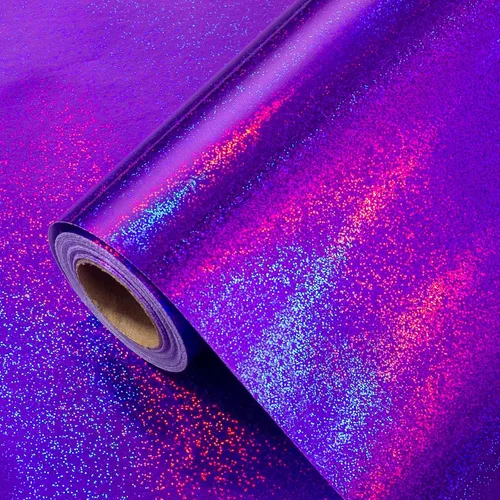 Miniatura 9 de Burymento Rollo de papel de regalo plateado, papel de regalo de punto holográfico metálico para cumpleaños, San Valentín, día de la madre