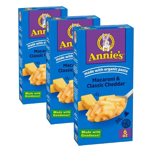Miniatura 12 de Annie's Macarrones y Cheddar clásico con pasta orgánica, hechos con queso real, acompañamiento de cena o aperitivo, 6 onzas (paquete de 12)
