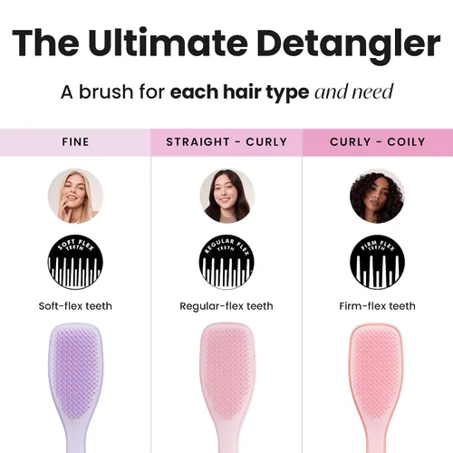 Miniatura 7 de Tangle Teezer Cepillo desenredante fino y frágil para cabello teñido, fino y fino, dientes flexibles suaves de dos niveles que reducen la rotura