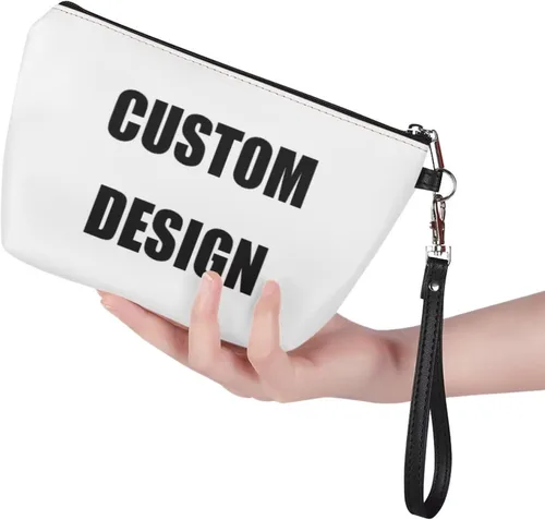 Miniatura 3 de Bigcardesigns Bolsa de maquillaje organizadora de cosméticos con asa para mujeres y señoras de viaje, portátil, bolsa de inodoro de piel sintética