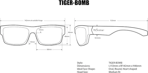 Miniatura 5 de BOMBER TR114ICE - Gafas de seguridad para hombre, montura ahumada de 2 tonos, lentes de seguridad polarizadas con espejo azul hielo con forro