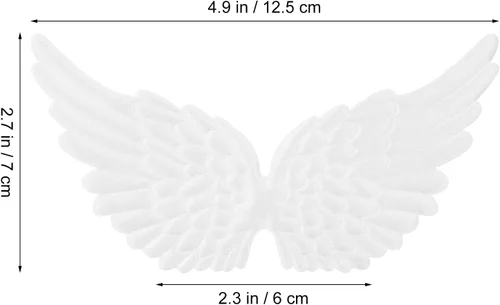 Miniatura 7 de VILLCASE 12 piezas de alas de ángel para manualidades, parches grandes de 5 pulgadas, adornos bordados blancos para primera comunión, bautismo