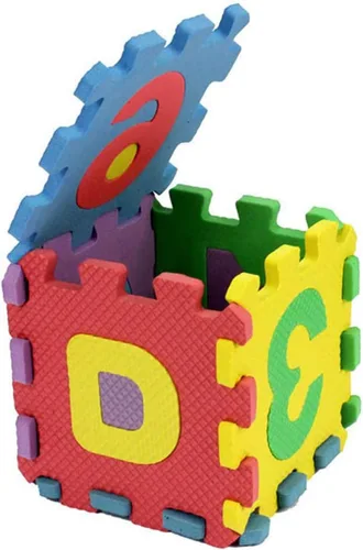 Miniatura 5 de Tapete de rompecabezas de espuma para niños, azulejos de EVA con alfabeto y números, (juego de 36) de 2.0 x 2.0 in entrelazados del alfabeto