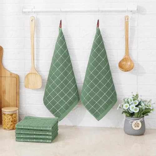 Miniatura 6 de Homaxy Paños de cocina de rizo de algodón 100%, ultra suaves y absorbentes, adecuados para secar y lavar platos, paquete de 6, 12 x 12 pulgadas