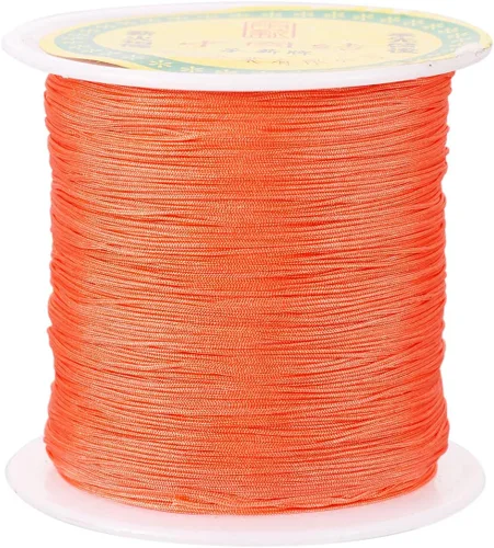 Miniatura 18 de Cordón de nailon trenzado de 150 yardas, cuerda roja de 0.020 in para pulsera, hilo de cuentas de nailon para collar Kumihimo, joyas, borlas