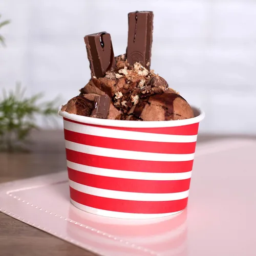 Miniatura 7 de Vasos de helado de papel premium, paquete de 50 tazas desechables de postre de 8 onzas para fiesta de yogur helado caliente y frío, 8 onzas