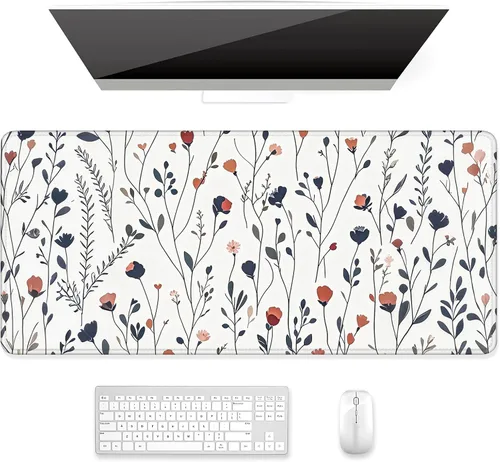 Miniatura 39 de Auhoahsil Alfombrilla grande para mouse, tamaño XXL, extendida de 35 x 15 pulgadas, base de goma antideslizante, bordes cosidos, superficie 03