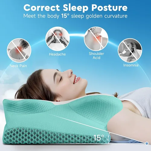 Miniatura 3 de CushZone Almohada Cervical para el Cuello, Almohadas de Espuma Viscoelástica de Soporte para el Cuello para Dormir, Almohada de Hombro para Personas