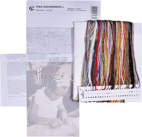 Miniatura 3 de Thea Gouverneur - Kit de punto de cruz contado - Pollos - Aida - 16 unidades - Kit de bordado para adultos - Hilos de bordado DMC y otros