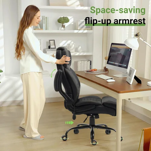 Miniatura 6 de Silla de oficina, sillas ejecutivas grandes y altas con soporte lumbar para dolor de espalda, silla de computadora de escritorio transpirable