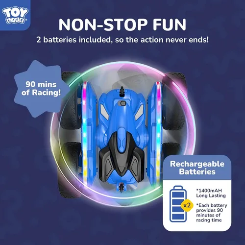 Miniatura 2 de TOY Life Coche de control remoto para niños, 2.4G HZ, auto de acrobacias a control remoto, juguetes de control remoto para niños y niñas, auto