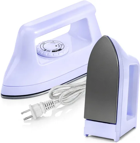 Miniatura 8 de Mini plancha para ropa, plancha de viaje, pequeña máquina eléctrica de prensa de calor para manualidades de camisetas, plancha portátil para la Negro