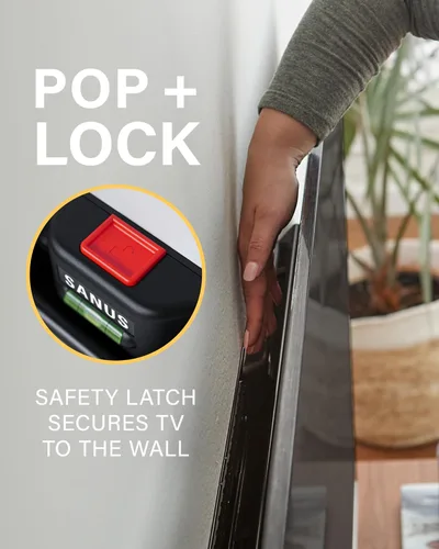 Miniatura 6 de Sanus Soporte de pared para TV sin pernos - Bajo perfil de 22 a 55 pulgadas con fácil instalación DIY - Incluye cierre de seguridad incorporado