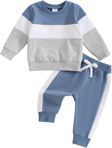 Miniatura 27 de Conjunto de sudadera de manga larga con cuello redondo y pantalones deportivos para bebés, ropa de invierno para bebé